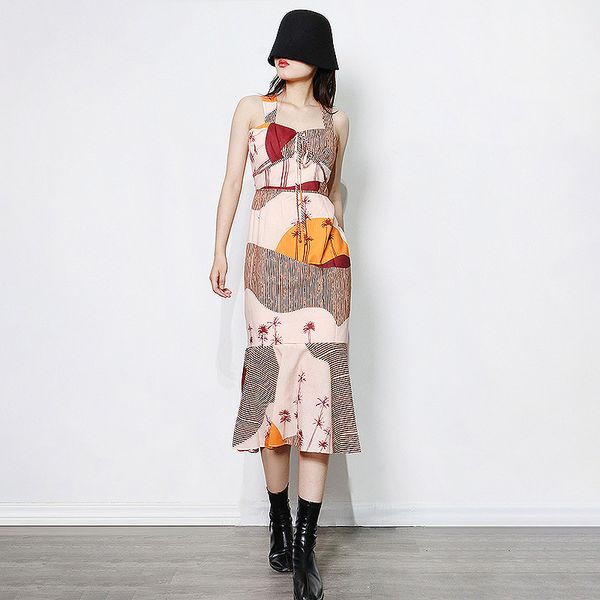 women trumpet/mermaid dress summer fashion spaghetti strap flower print bow slim long beach holiday dresses, Black;gray
women trumpet/mermaid dress summer fashion spaghetti strap flower print bow slim long beach holiday dresses, Black;gray