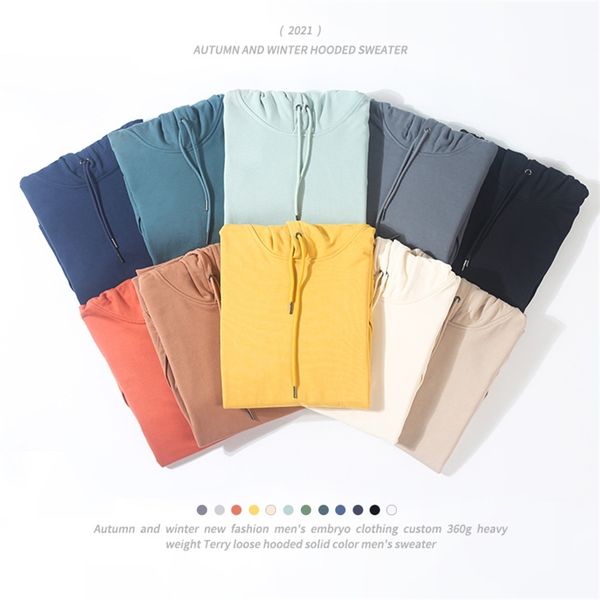 autumn and winter 2020 new fashion brand embryo clothing 360g terry loose hooded solid color men's sweater, Black
autumn and winter 2020 new fashion brand embryo clothing 360g terry loose hooded solid color men's sweater, Black