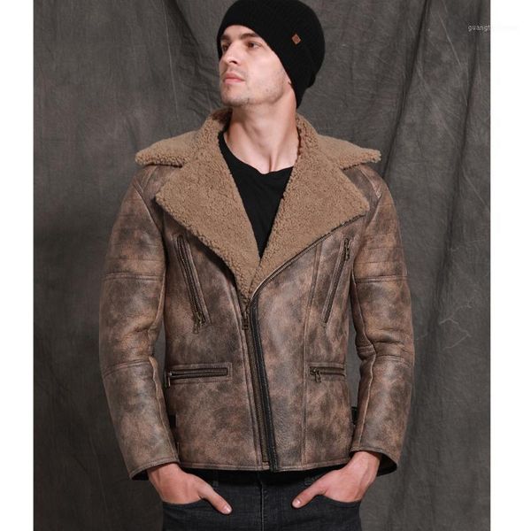 brown sheepskin fur shearling men winter thicken natural clothing suit collar formal outwear businessmen coat men's leather & faux, Black
brown sheepskin fur shearling men winter thicken natural clothing suit collar formal outwear businessmen coat men's leather & faux, Black