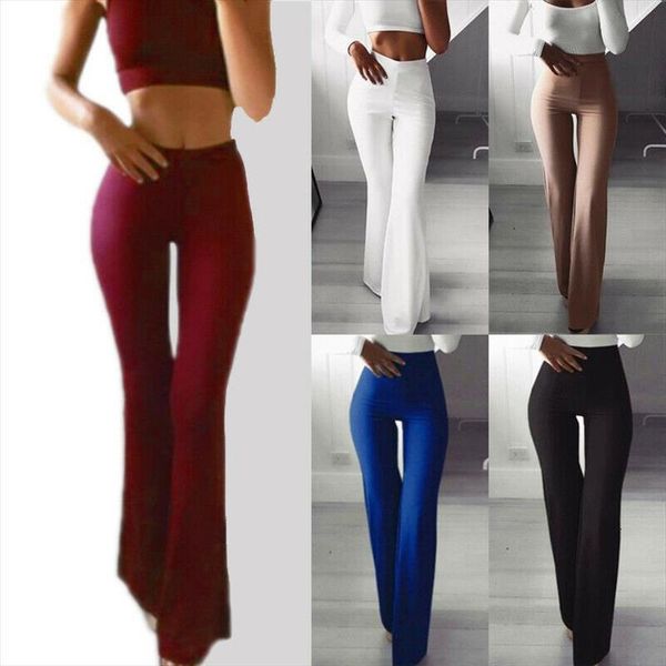 solid high waist flare womens pants wide leg chic trousers ol bell bottom khaki black white
solid high waist flare womens pants wide leg chic trousers ol bell bottom khaki black white