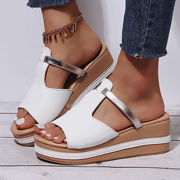 sandals summer women retro fashion platform wedge heel peep toe outdoor beach ladies shoes woman thick sole whosale 2021, Black 
sandals summer women retro fashion platform wedge heel peep toe outdoor beach ladies shoes woman thick sole whosale 2021, Black
