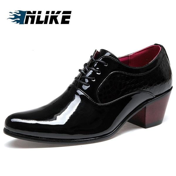 dress shoes inlike designer classic mens patent leather oxford wedding formal heightening, Black
dress shoes inlike designer classic mens patent leather oxford wedding formal heightening, Black