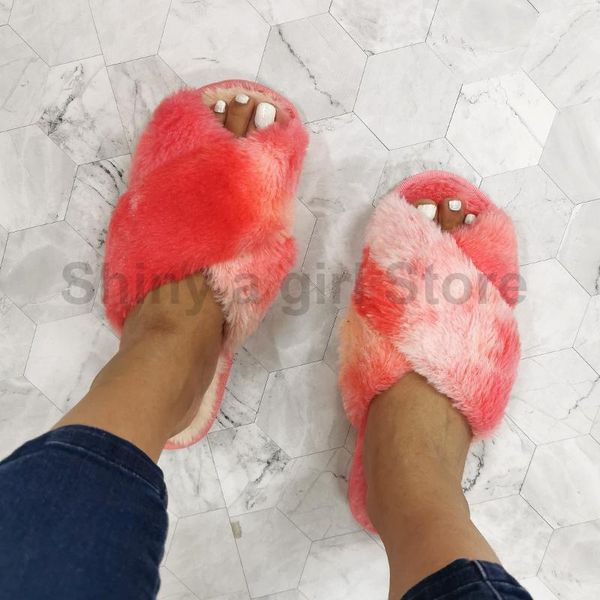 women warm slippers indoor rainbow slides comfort flat shoes female woman slip on thick faux fur cotton, Black
women warm slippers indoor rainbow slides comfort flat shoes female woman slip on thick faux fur cotton, Black