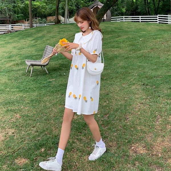 maternity dresses 2021 pregnant women dress summer sweet pineapple embroidery ba fashion floral turn-down collar a-line cotton vestidos, White
maternity dresses 2021 pregnant women dress summer sweet pineapple embroidery ba fashion floral turn-down collar a-line cotton vestidos, White