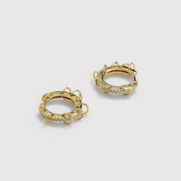 hoop & huggie 100% authentic 925 sterling silver cz set lucky circles ear earrings piercing fine jewelry c-f21062301, Golden;silver
hoop & huggie 100% authentic 925 sterling silver cz set lucky circles ear earrings piercing fine jewelry c-f21062301, Golden;silver