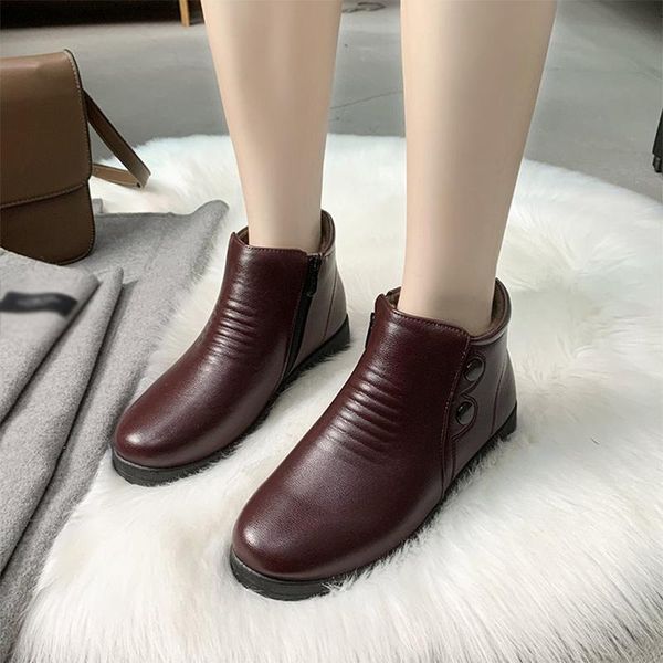 boots women's leather ankle female short zipper ladies shoes waterproof slip on platform flat keep warm, Black
boots women's leather ankle female short zipper ladies shoes waterproof slip on platform flat keep warm, Black