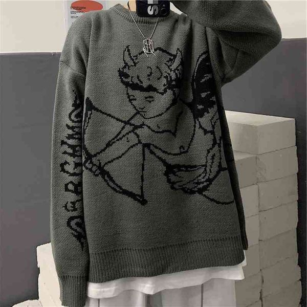 y2k punk harajuku angel hip hop street crew neck pullover couple trend knitting retro fashion warm oversized sweater women, Black
y2k punk harajuku angel hip hop street crew neck pullover couple trend knitting retro fashion warm oversized sweater women, Black
