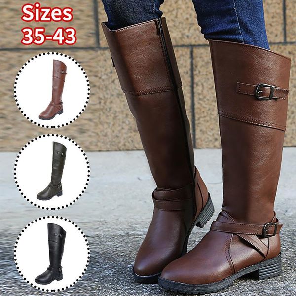 boots women knee high motorcycle fashion stylish side zipper belt buckle low heel shoes streetwear bottes, Black
boots women knee high motorcycle fashion stylish side zipper belt buckle low heel shoes streetwear bottes, Black