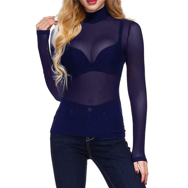 women's t-shirt women t shirt see through transparent mesh long sleeve sheer slim ladies turtleneck high elasticity dropship, White
women's t-shirt women t shirt see through transparent mesh long sleeve sheer slim ladies turtleneck high elasticity dropship, White