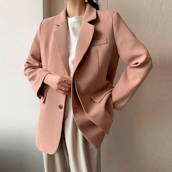 women's suits & blazers spring autumn korean elegant chic solid suit jacket woman single-breasted pink blazer office ladies formal fema, White;black
women's suits & blazers spring autumn korean elegant chic solid suit jacket woman single-breasted pink blazer office ladies formal fema, White;black