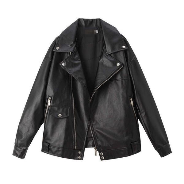 chic leather women short jacket winter korea harajuku streerwear bf solid color oversize loose casual fashion 210608, Black;brown
chic leather women short jacket winter korea harajuku streerwear bf solid color oversize loose casual fashion 210608, Black;brown