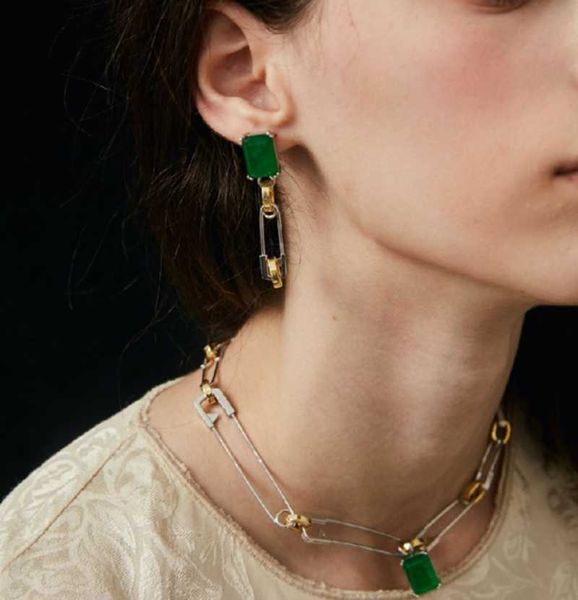 earrings & necklace french women personality simple green zircon asymmetrical hollow love paper pin retro fine jewelryset set, Silver
earrings & necklace french women personality simple green zircon asymmetrical hollow love paper pin retro fine jewelryset set, Silver