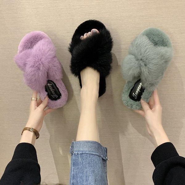 slippers women shoes 2021 furry home woman indoor fluffy slides comfortable soft non-slip faux fur flat, Black
slippers women shoes 2021 furry home woman indoor fluffy slides comfortable soft non-slip faux fur flat, Black