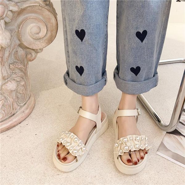 sandals platform women pearl open toe shoes summer casual comfortable thick sole beige white mujer, Black
sandals platform women pearl open toe shoes summer casual comfortable thick sole beige white mujer, Black