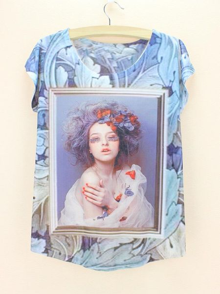 women's t-shirt fashion girl character print t shirt women novelty 2021 arrival the western style womens tees, White
women's t-shirt fashion girl character print t shirt women novelty 2021 arrival the western style womens tees, White