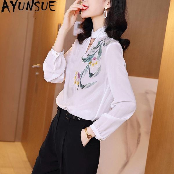 women's blouses & shirts 100% real silk vintage blouse women clothes 2021 ladies spring long sleeve shirt elegant sj19120113, White
women's blouses & shirts 100% real silk vintage blouse women clothes 2021 ladies spring long sleeve shirt elegant sj19120113, White