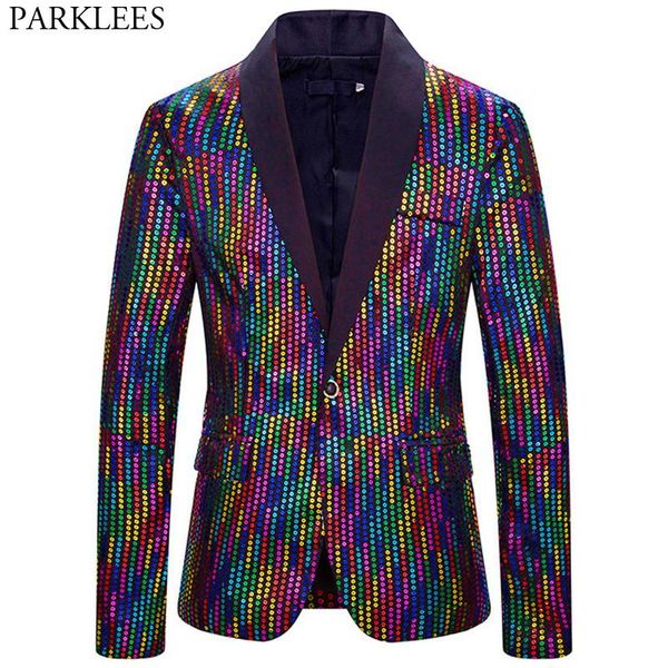 men's suits & blazers rainbow glistening sequin men shawl lapel one button colorful suit jacket male party prom stage dancer singer clo, White;black
men's suits & blazers rainbow glistening sequin men shawl lapel one button colorful suit jacket male party prom stage dancer singer clo, White;black