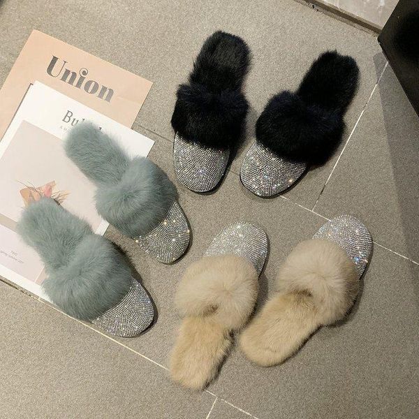 hairy slippers women 2021 autumn and winter korean fashion outer wear rhinestones ins baotou a pedal lazy shoes trend, Black
hairy slippers women 2021 autumn and winter korean fashion outer wear rhinestones ins baotou a pedal lazy shoes trend, Black