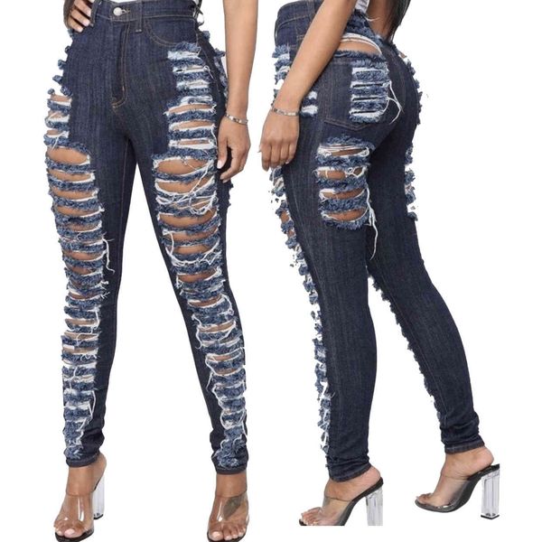 jean women waist casual high street hole distressed stretch slim jeans lady ripped hip-hop denim pencil pants, Blue
jean women waist casual high street hole distressed stretch slim jeans lady ripped hip-hop denim pencil pants, Blue