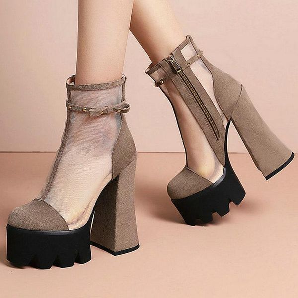 summer shoes woman high heels mesh boots women platform buckle round toes thick heel black gray
summer shoes woman high heels mesh boots women platform buckle round toes thick heel black gray