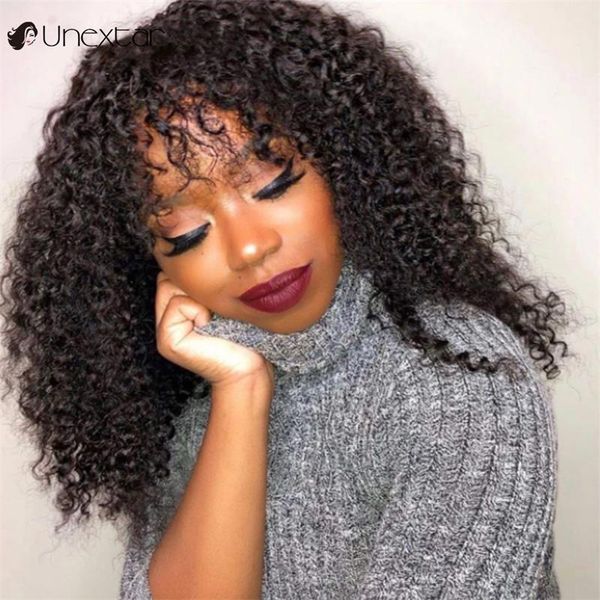 lace wigs unextar natural human full machine made wig 150% jerry curly with bangs for hair remy women, Black;brown
lace wigs unextar natural human full machine made wig 150% jerry curly with bangs for hair remy women, Black;brown
