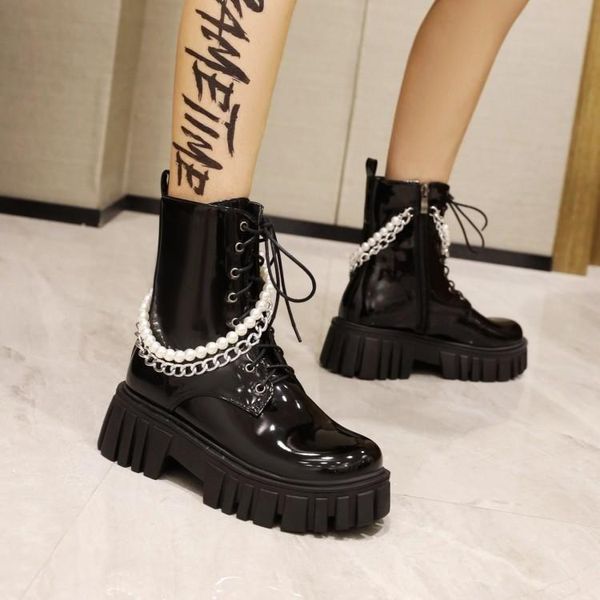 boots female 2021 style fried street short pearl thick soled thin autumn and winter high help show, Black
boots female 2021 style fried street short pearl thick soled thin autumn and winter high help show, Black