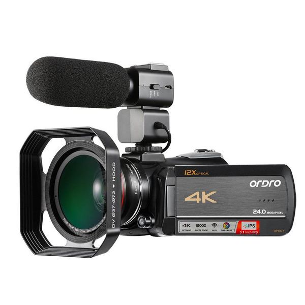 ordro ac5 4k 12x optical zoom 24mp wifi ips 3.1 touch screen digital camera+lens hood+wide angle lens+microphone+led light camcorders
ordro ac5 4k 12x optical zoom 24mp wifi ips 3.1 touch screen digital camera+lens hood+wide angle lens+microphone+led light camcorders