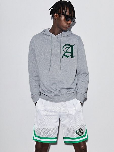 men letter graphic drawstring hoodie & shorts set n5ld#, Gray
men letter graphic drawstring hoodie & shorts set n5ld#, Gray