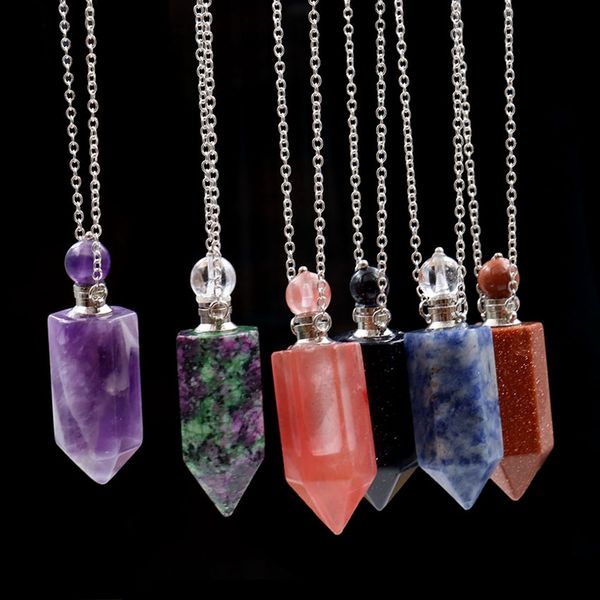 essential oil diffuser aromatherapy stone pendant necklace unisex,healing crystal point gemstone necklaces for women and men, Silver
essential oil diffuser aromatherapy stone pendant necklace unisex,healing crystal point gemstone necklaces for women and men, Silver