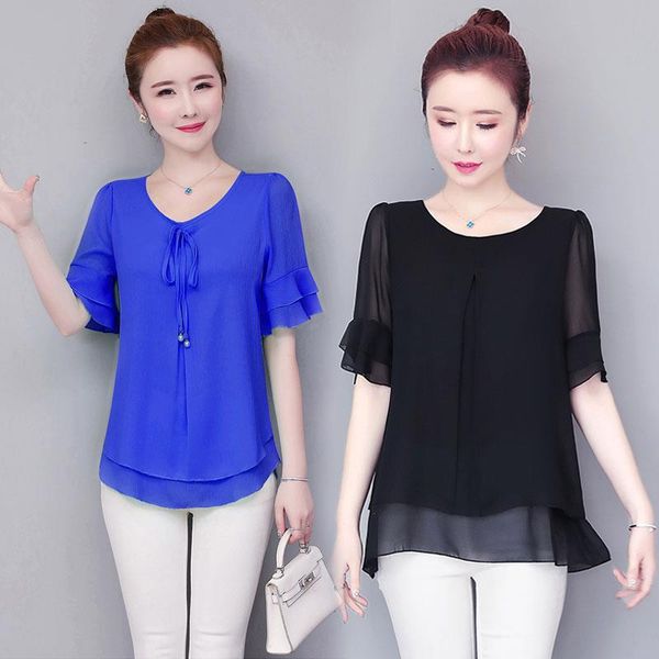 solid summer short sleeve womens shirt v neck lace up chiffon plus size slim clothing ns4544, White
solid summer short sleeve womens shirt v neck lace up chiffon plus size slim clothing ns4544, White