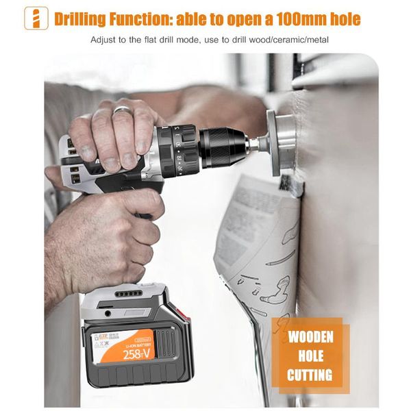 professiona electric drills 21v 6.0a cordless drill driver batteries max torque 200n.m 1/2 inch metal keyless chuck 20+3 position 0-1550rmp
professiona electric drills 21v 6.0a cordless drill driver batteries max torque 200n.m 1/2 inch metal keyless chuck 20+3 position 0-1550rmp
