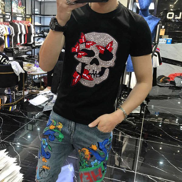 w2053 men's embroidered t-shirt fashion brand korean fashion slim fit spring summer men's fashion short sleeve t-shirt, White;black
w2053 men's embroidered t-shirt fashion brand korean fashion slim fit spring summer men's fashion short sleeve t-shirt, White;black