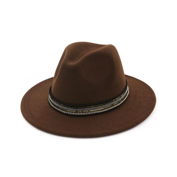 wide brim hats wool felt jazz women panama style fedora gold ribbon decoration formal hat gambler trilby, Blue;gray
wide brim hats wool felt jazz women panama style fedora gold ribbon decoration formal hat gambler trilby, Blue;gray