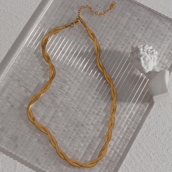 chains 2021 trendy two twist snake boon stainless steel gold plated waterproof tarnish present gift girls necklace for women, Silver
chains 2021 trendy two twist snake boon stainless steel gold plated waterproof tarnish present gift girls necklace for women, Silver