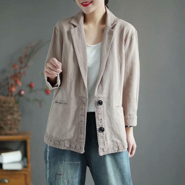 women's jackets 2021 women spring retro casual coat cardigan button embroidery lace loose, Black;brown
women's jackets 2021 women spring retro casual coat cardigan button embroidery lace loose, Black;brown
