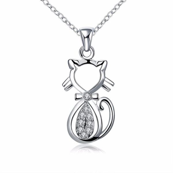necklace fashion minimalist hollow cat pendant inlaid white zircon ladies wild accessories necklaces, Silver
necklace fashion minimalist hollow cat pendant inlaid white zircon ladies wild accessories necklaces, Silver