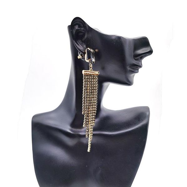 stud korean fashion jewelry personality temperament long inlay crystal tassel earrings for women charm oorbellen, Golden;silver
stud korean fashion jewelry personality temperament long inlay crystal tassel earrings for women charm oorbellen, Golden;silver