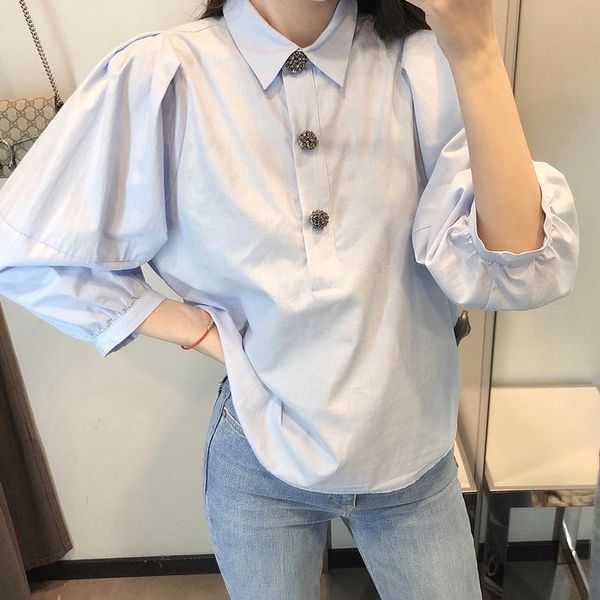 women's blouses & shirts 2021 women long blouse light blue shirt office ladies casual loose fashion blusas femininas, White
women's blouses & shirts 2021 women long blouse light blue shirt office ladies casual loose fashion blusas femininas, White