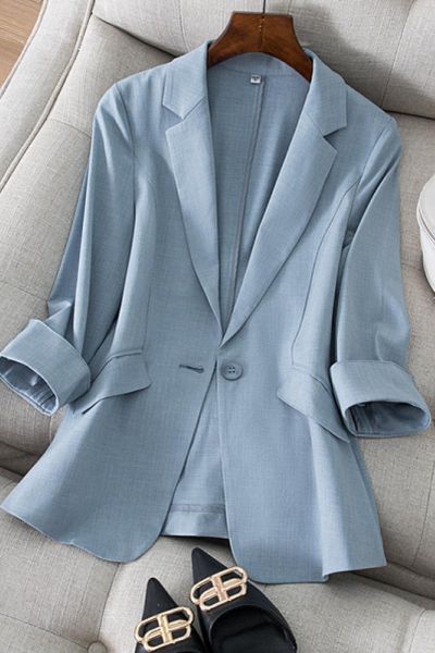 women's suits & blazers linen three-quarter sleeve suit jacket office professional autumn and summer elegant chic business wear, White;black
women's suits & blazers linen three-quarter sleeve suit jacket office professional autumn and summer elegant chic business wear, White;black