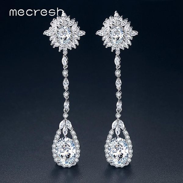 dangle & chandelier mecresh 2 color cute flower korean bridal earrings for women + cz long chain 2021 wedding dress accessories eh1078, Silver
dangle & chandelier mecresh 2 color cute flower korean bridal earrings for women + cz long chain 2021 wedding dress accessories eh1078, Silver