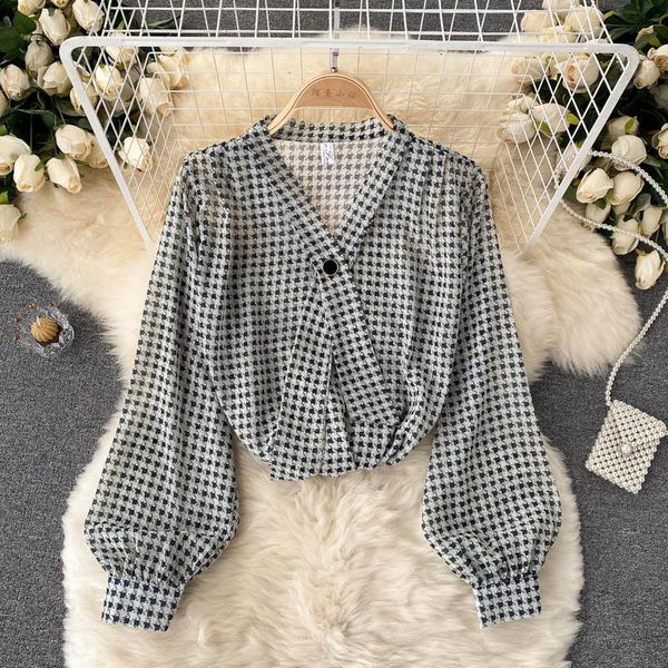 women's blouses & shirts houndstooth plaid printed chiffon shirt women bow lantern long sleeve blouse design fashion 2021 autumn loose, White
women's blouses & shirts houndstooth plaid printed chiffon shirt women bow lantern long sleeve blouse design fashion 2021 autumn loose, White