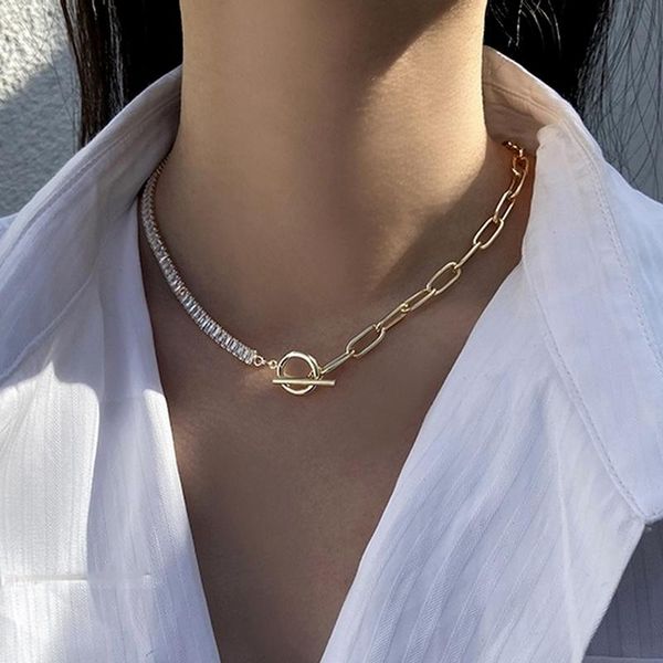 chokers crystal link chain collar necklace women's girl trendy style stitching luxury fashion jewelry, Golden;silver
chokers crystal link chain collar necklace women's girl trendy style stitching luxury fashion jewelry, Golden;silver