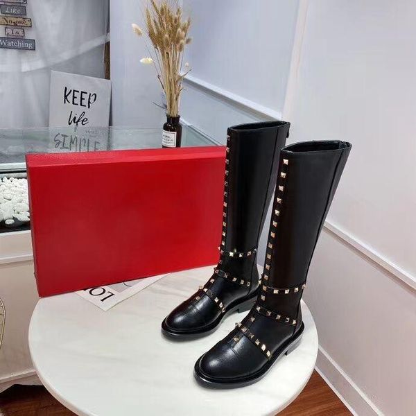 boots brand real leather knee high black zapatos mujer fashion design shoes flat rivets long
boots brand real leather knee high black zapatos mujer fashion design shoes flat rivets long