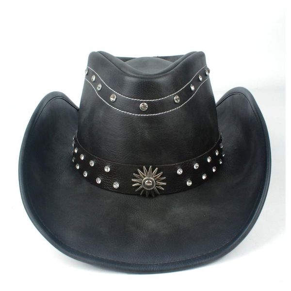 cloches 2021 100% leather men women black western cowboy hat wide brim outdoor sombrero hombre cowgirl, Blue;gray
cloches 2021 100% leather men women black western cowboy hat wide brim outdoor sombrero hombre cowgirl, Blue;gray