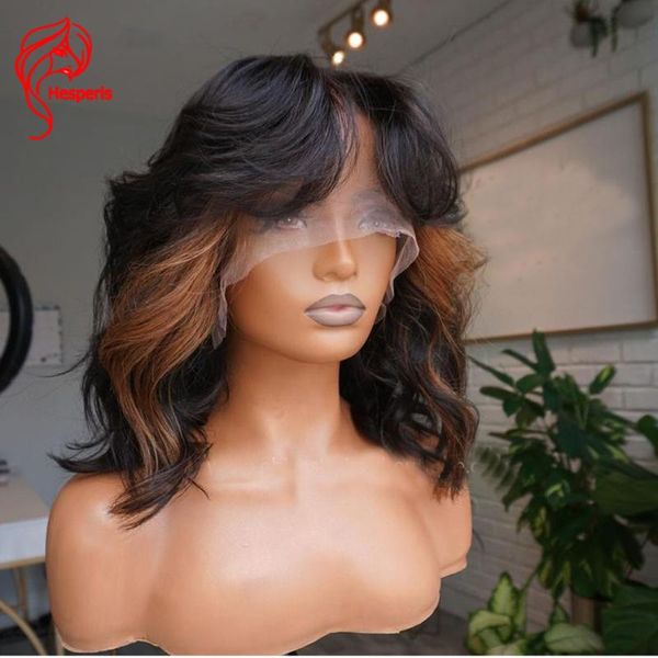 lace wigs hesperis highlight short wave bob front with bang brazilian remy 13x4 human hair middl part side, Black;brown
lace wigs hesperis highlight short wave bob front with bang brazilian remy 13x4 human hair middl part side, Black;brown