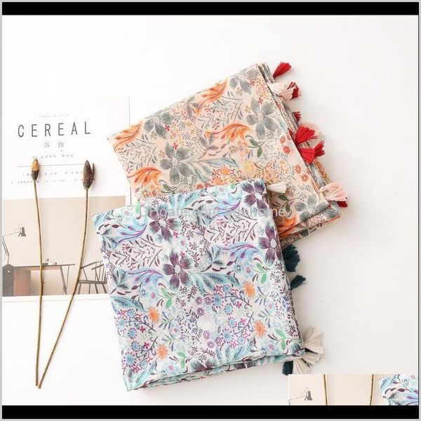 wraps hats, scarves & gloves fashion aessories drop delivery 2021 women floral print shawl viscose hijab large size special ball tassel thin, Blue;gray
wraps hats, scarves & gloves fashion aessories drop delivery 2021 women floral print shawl viscose hijab large size special ball tassel thin, Blue;gray