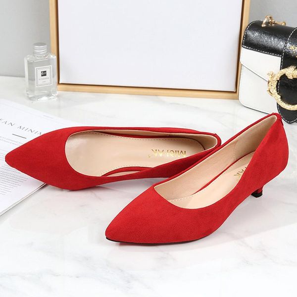 dress shoes 5 colors brand flock woman wedding high heels 3.5cm low thin pumps ladies office work elegant women chaussure, Black
dress shoes 5 colors brand flock woman wedding high heels 3.5cm low thin pumps ladies office work elegant women chaussure, Black