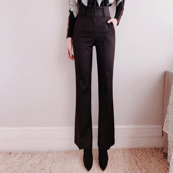 women's pants & capris ol elegant high waist slim black flare professional trousers spring women' work casual pant grey wide leg f, Black;white
women's pants & capris ol elegant high waist slim black flare professional trousers spring women' work casual pant grey wide leg f, Black;white
