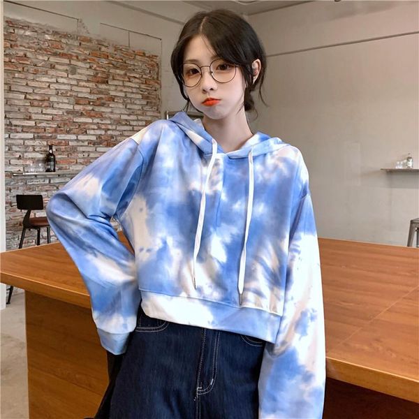 hooded drawstring tie-dye short long sleeve women fashion all-match spring and autumn outdoor leisure pullover women's hoodies & sweats, Black
hooded drawstring tie-dye short long sleeve women fashion all-match spring and autumn outdoor leisure pullover women's hoodies & sweats, Black