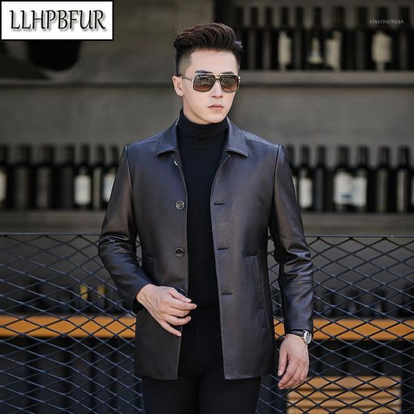 men's leather & faux brand genuine cowhide jacket, lapel middle-aged urban light business simple fashion exquisite gentleman jacket, Black
men's leather & faux brand genuine cowhide jacket, lapel middle-aged urban light business simple fashion exquisite gentleman jacket, Black